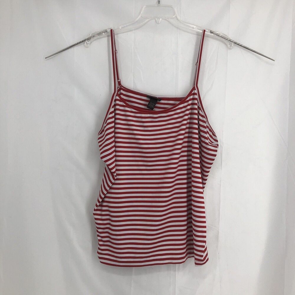Lane Bryant Pretty & Perfect Cotton Stretch Cami Tank Top 26/28 Red Stripe